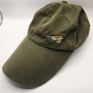 Redington Fly Fishing Embroidered Fly Baseball Cap - Olive Green Like New